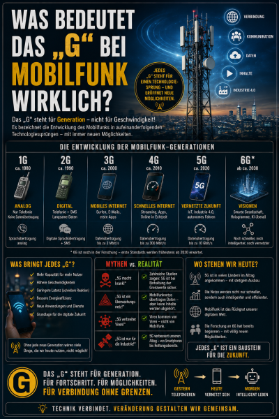 Was bedeutet das &bdquo;G&ldquo; bei Mobilfunk wirklich?