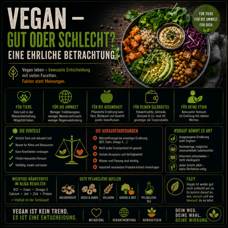 Vegan &ndash; gut oder schlecht? Eine ehrliche Betrachtung