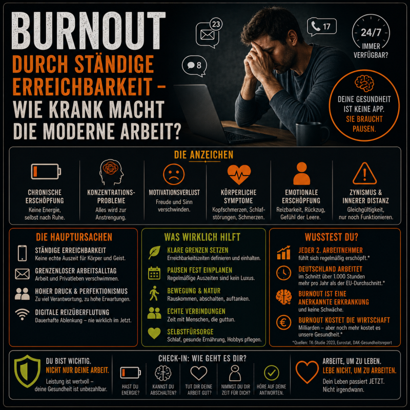 Burnout durch st&auml;ndige Erreichbarkeit &ndash; Wie krank macht die moderne Arbeit?